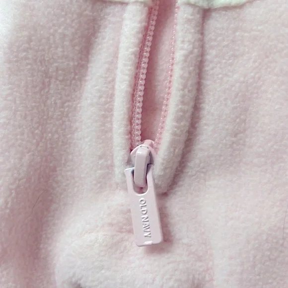 EUC Old Navy | pink, white infant’s unicorn snowsuit, zippered with flip mittens - Picture 3 of 7